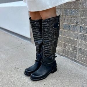 A.S.98 Arnie Boot in Black Croc